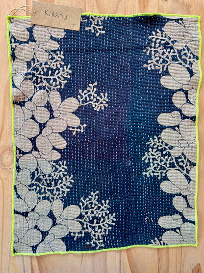 Set de table en kantha réversible   |  Collection Vintage noir