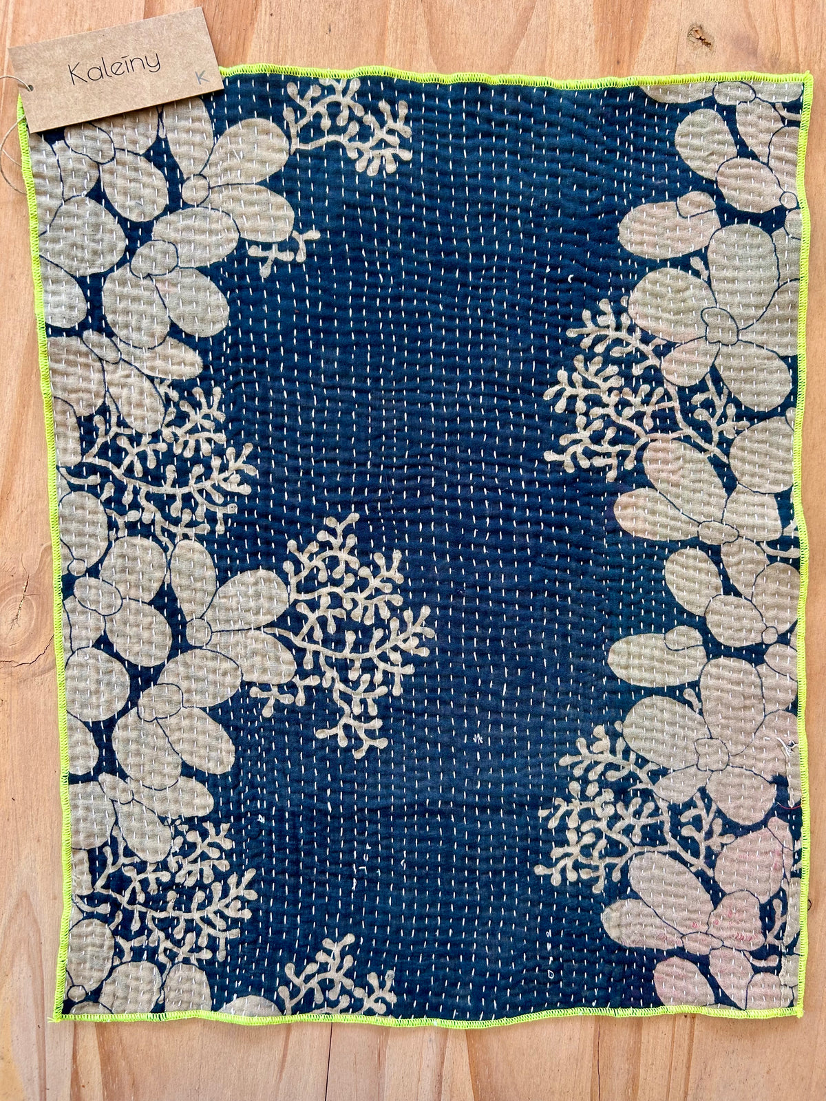 Set de table en kantha réversible   |  Collection Vintage noir