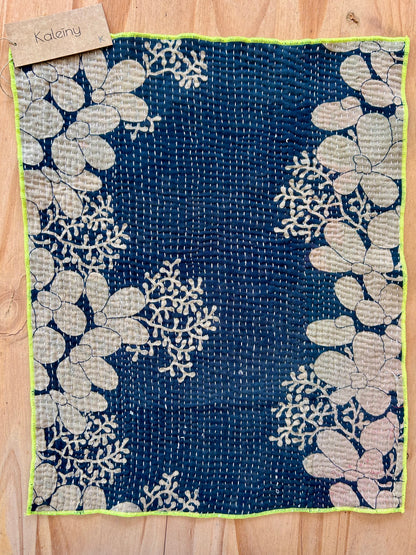 Set de table en kantha réversible   |  Collection Vintage noir