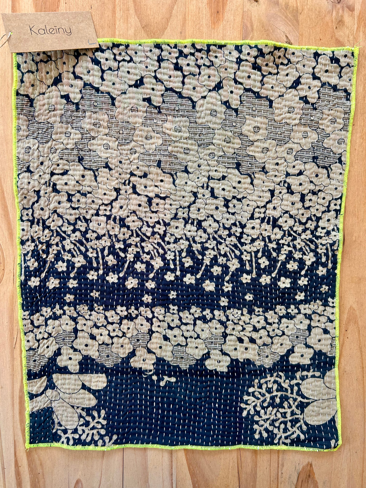 Set de table en kantha réversible   |  Collection Vintage noir