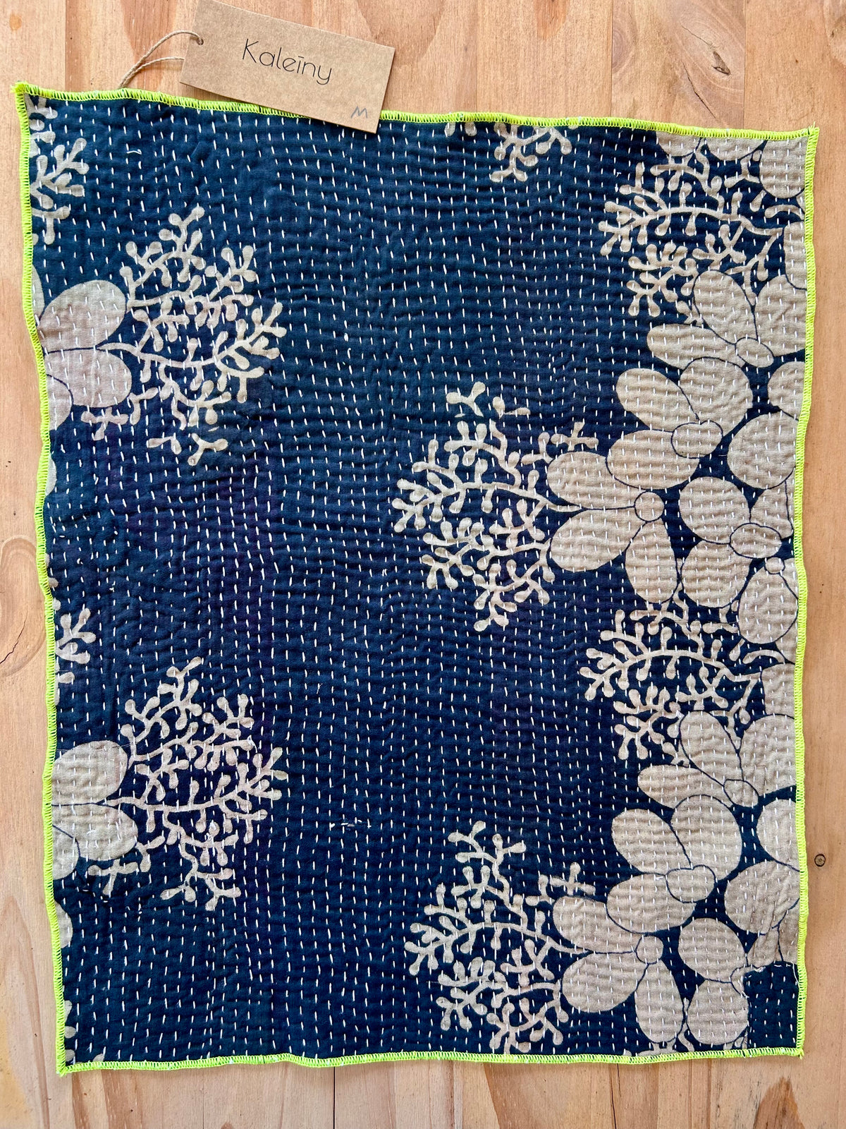 Set de table en kantha réversible   |  Collection Vintage noir