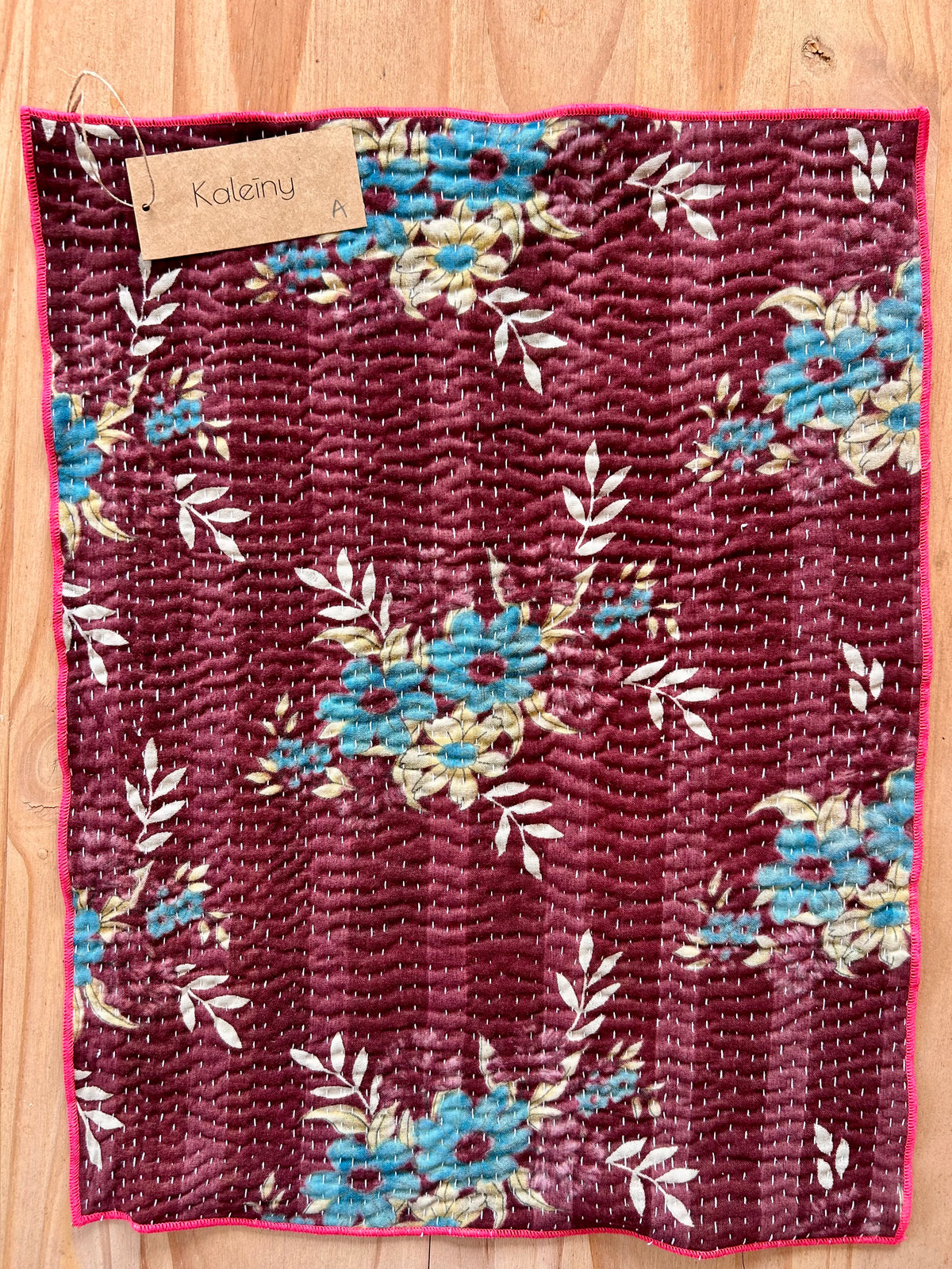 Set de table en kantha réversible   |  Collection Vintage Bordeaux