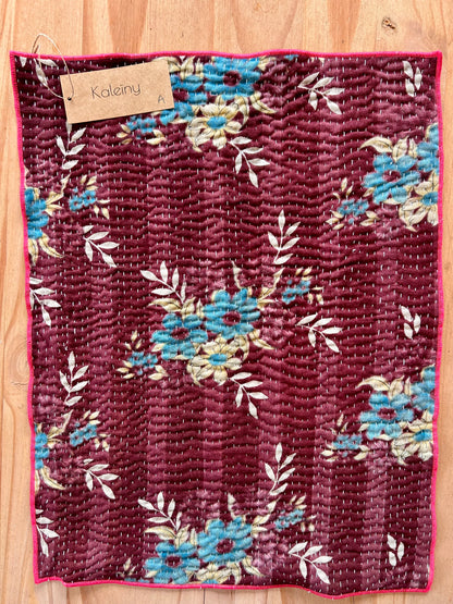 Set de table en kantha réversible   |  Collection Vintage Bordeaux