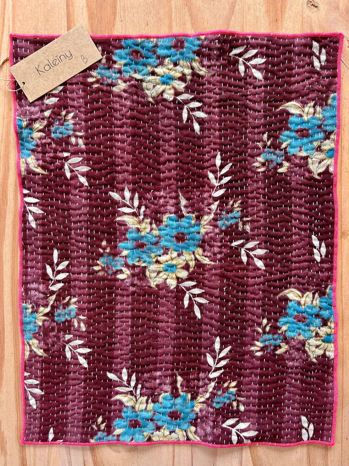 Set de table en kantha réversible   |  Collection Vintage Bordeaux