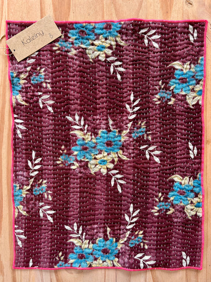 Set de table en kantha réversible   |  Collection Vintage Bordeaux