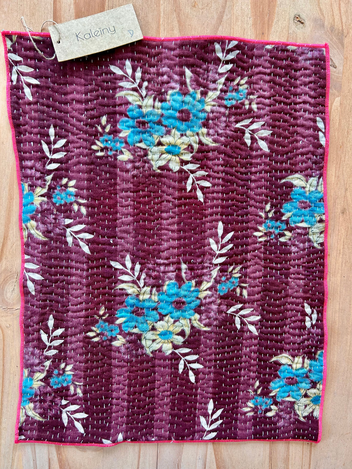 Set de table en kantha réversible   |  Collection Vintage Bordeaux