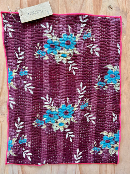 Set de table en kantha réversible   |  Collection Vintage Bordeaux