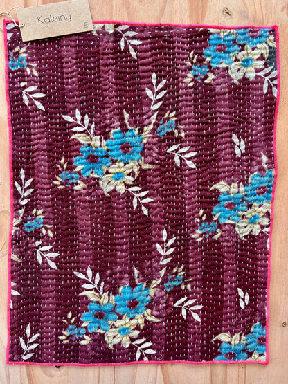 Set de table en kantha réversible   |  Collection Vintage Bordeaux