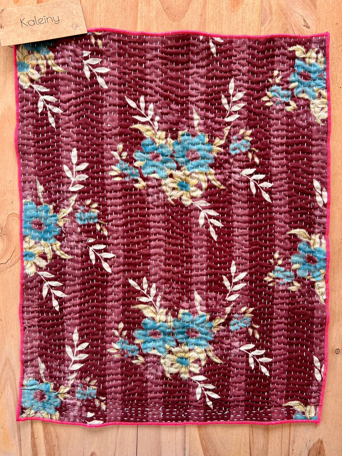 Set de table en kantha réversible   |  Collection Vintage Bordeaux