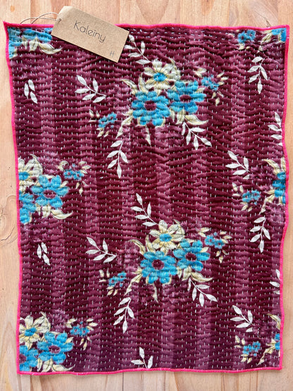 Set de table en kantha réversible   |  Collection Vintage Bordeaux