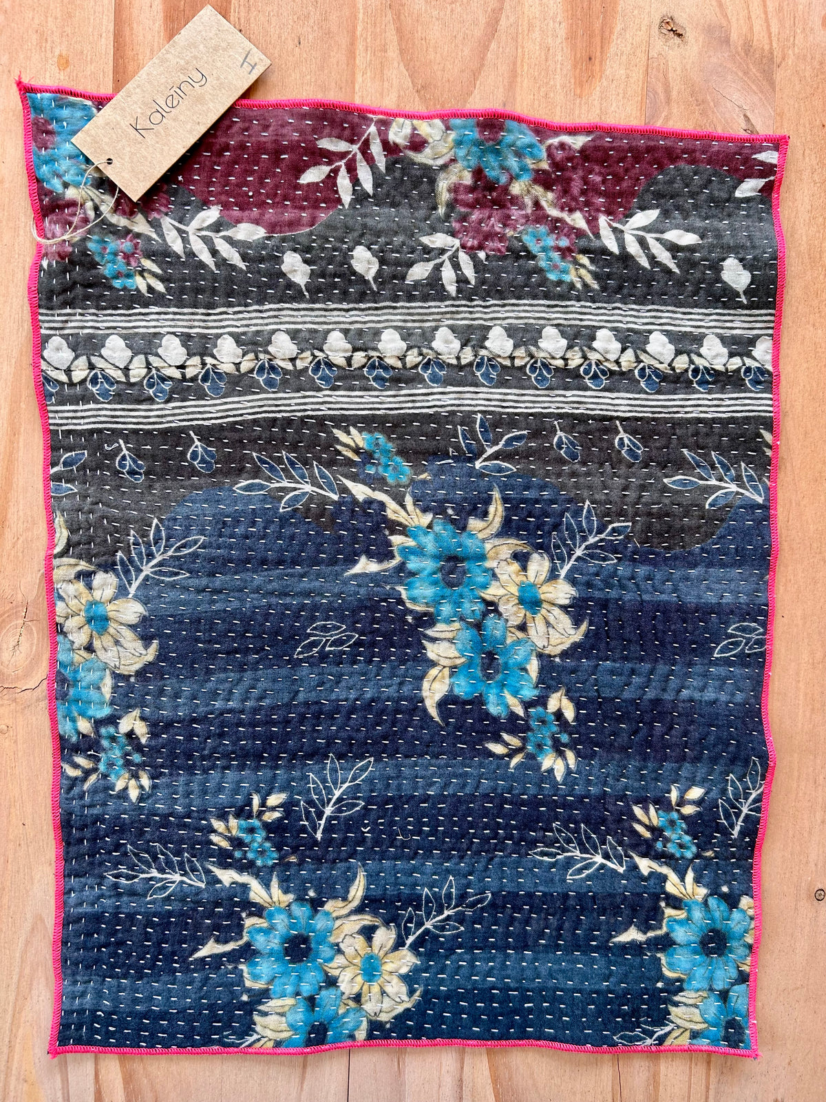 Set de table en kantha réversible   |  Collection Vintage Bordeaux