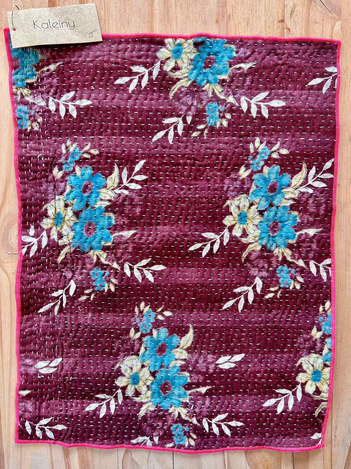 Set de table en kantha réversible   |  Collection Vintage Bordeaux