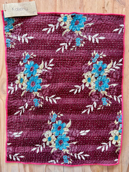 Set de table en kantha réversible   |  Collection Vintage Bordeaux