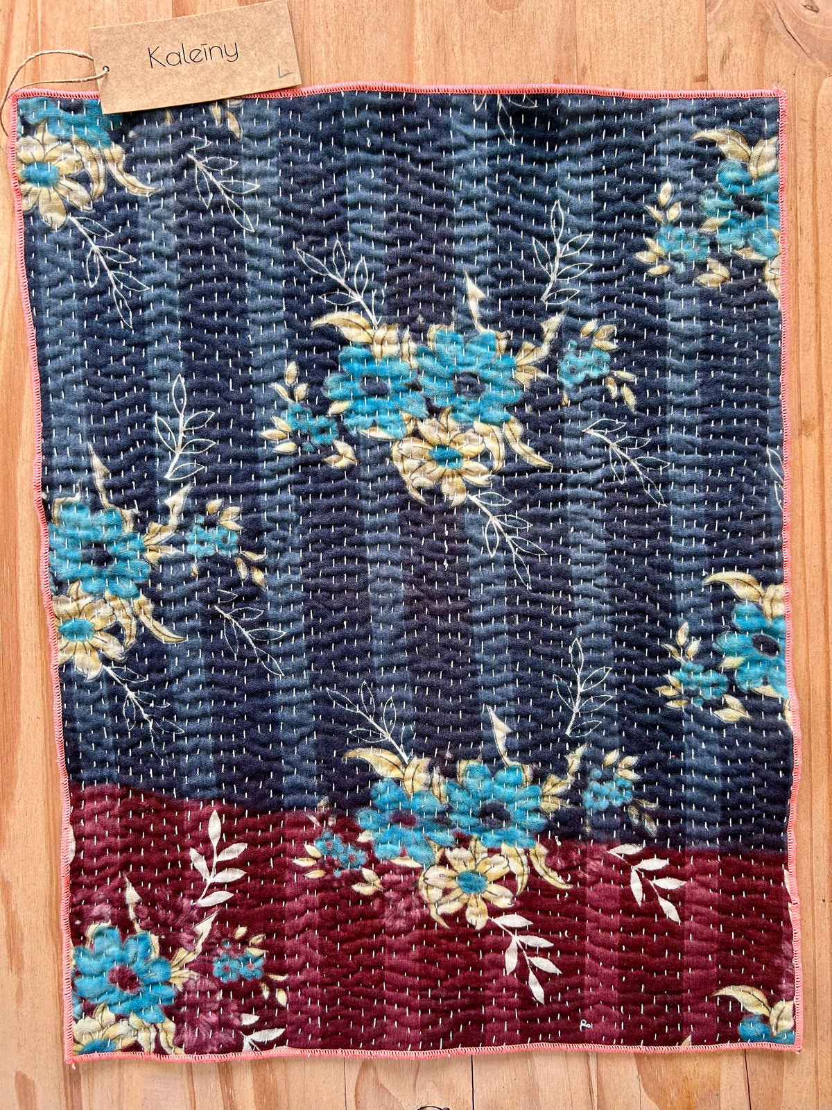 Set de table en kantha réversible   |  Collection Vintage Bordeaux