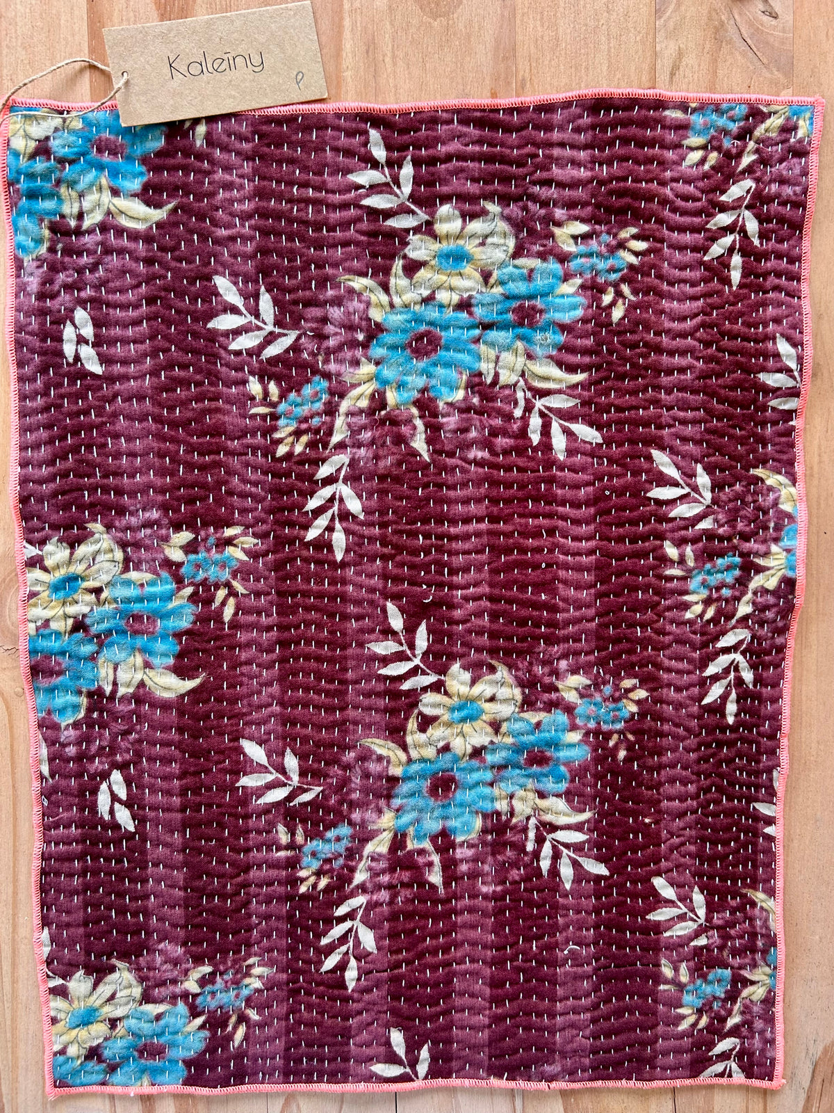 Set de table en kantha réversible   |  Collection Vintage Bordeaux