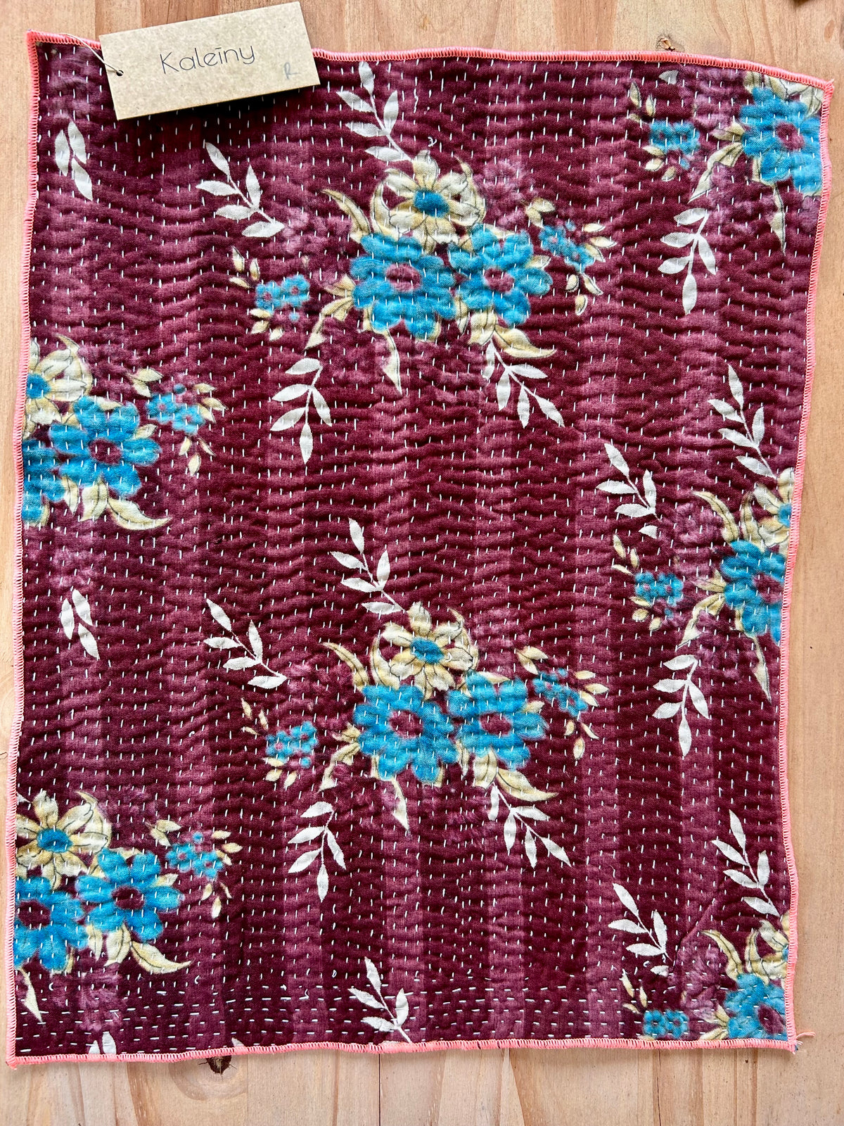 Set de table en kantha réversible   |  Collection Vintage Bordeaux