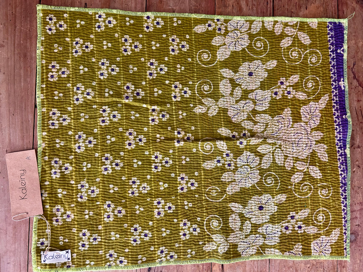 Set de table en kantha réversible   |  Collection Vintage Anis