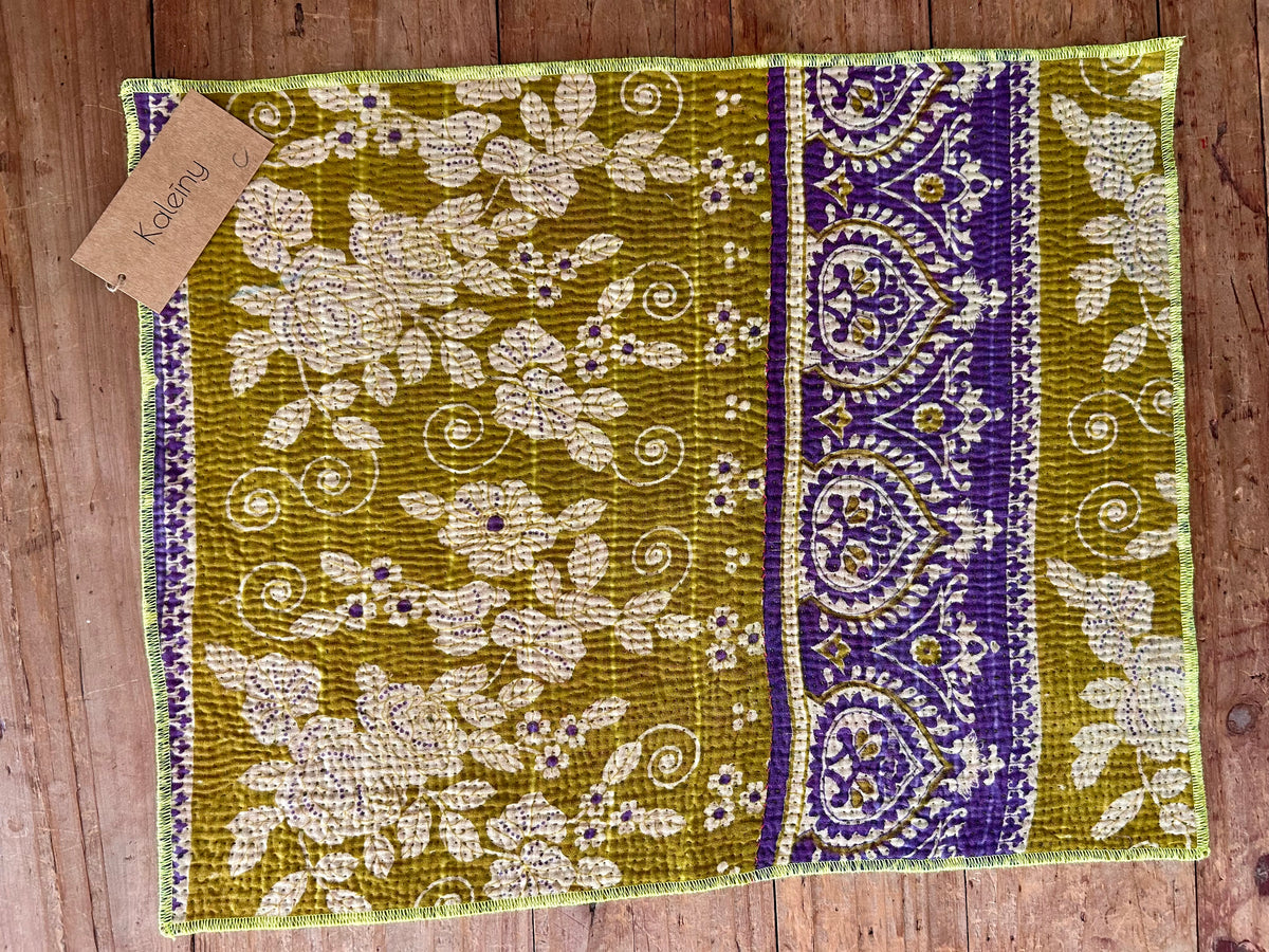 Set de table en kantha réversible   |  Collection Vintage Anis