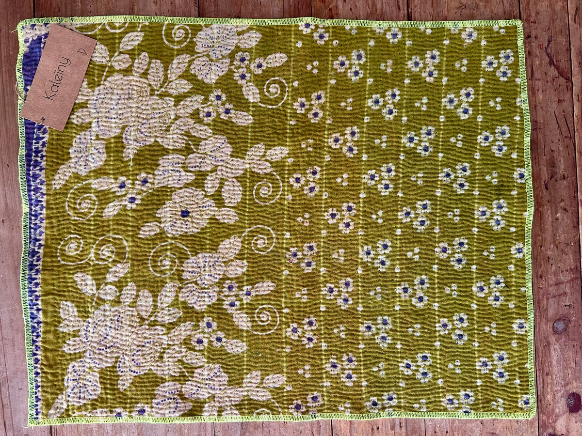 Set de table en kantha réversible   |  Collection Vintage Anis