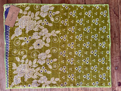 Set de table en kantha réversible   |  Collection Vintage Anis