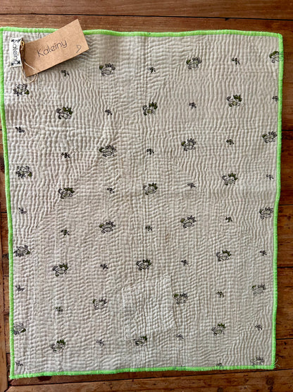 Set de table en kantha réversible   |  Collection Vintage Crème