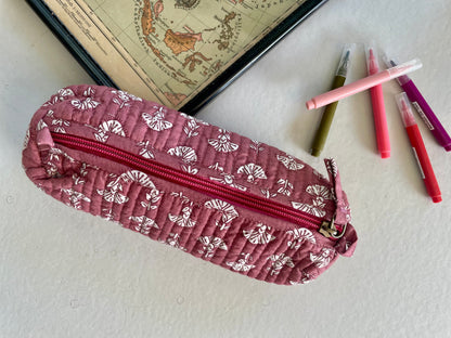 Petite trousse ronde blockprint plastifiée