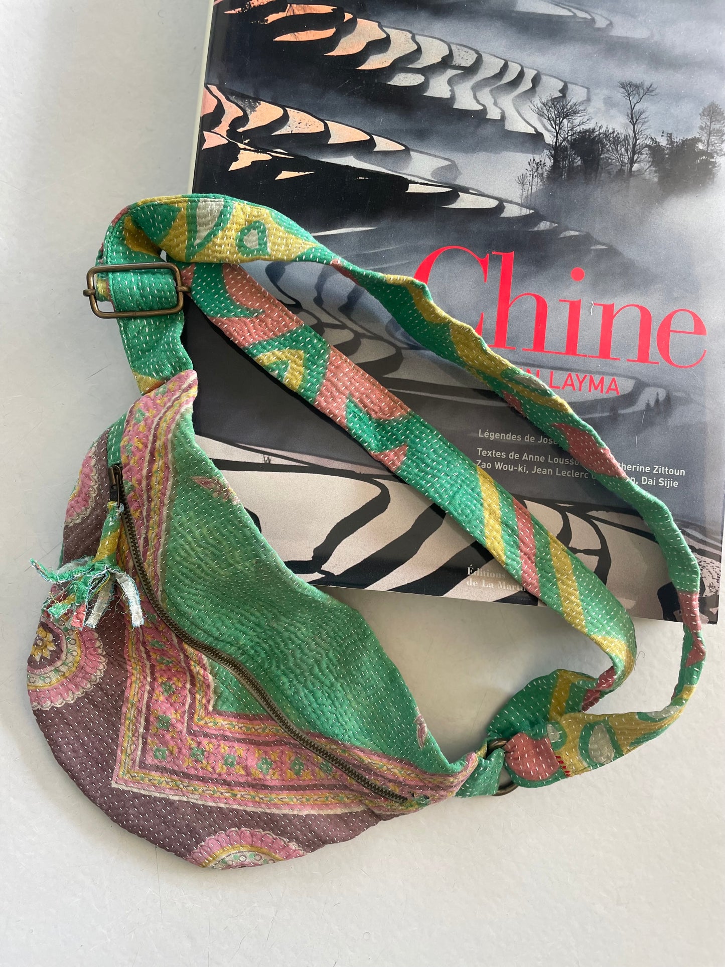 Banane en kantha  | vert rosé