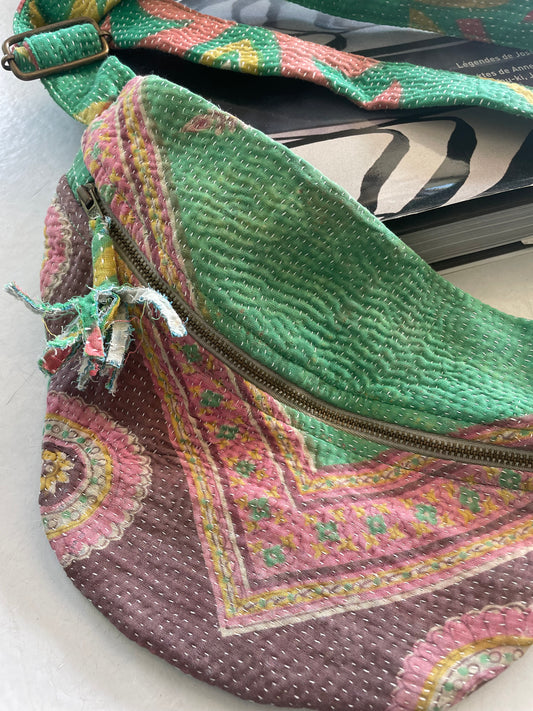 Banane en kantha  | vert rosé