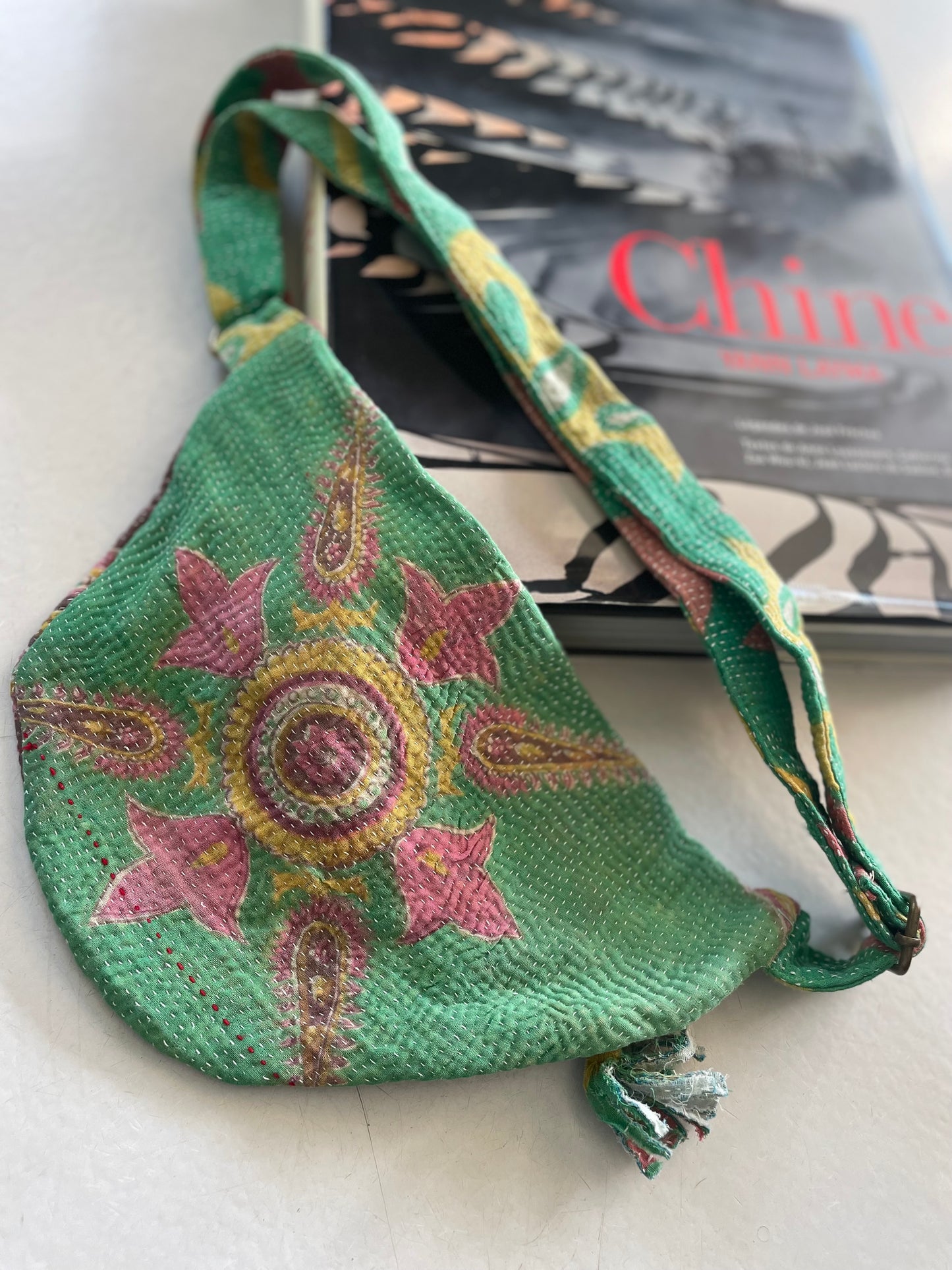 Banane en kantha  | vert rosé