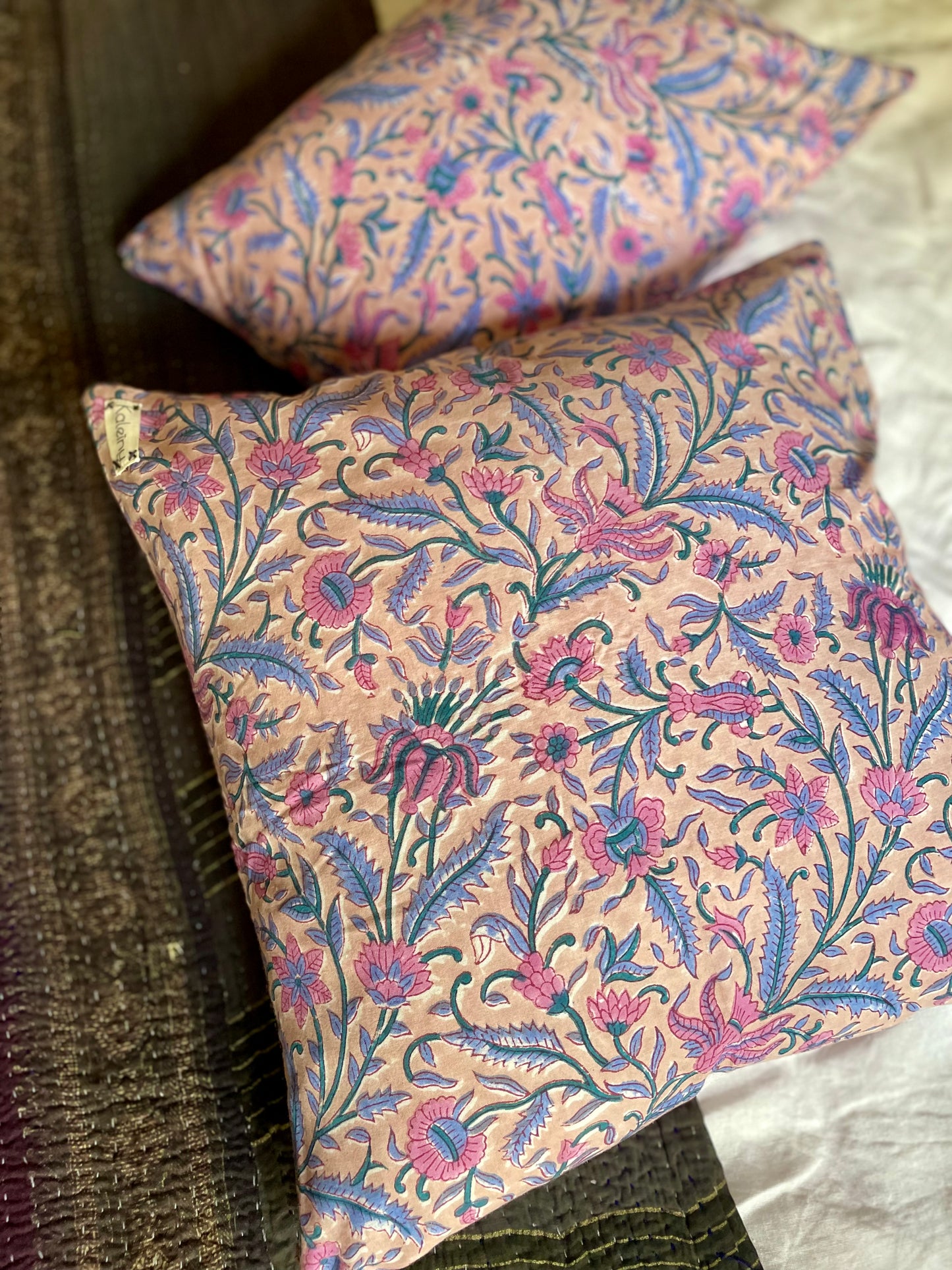 Housse de coussin blockprint  | Parme