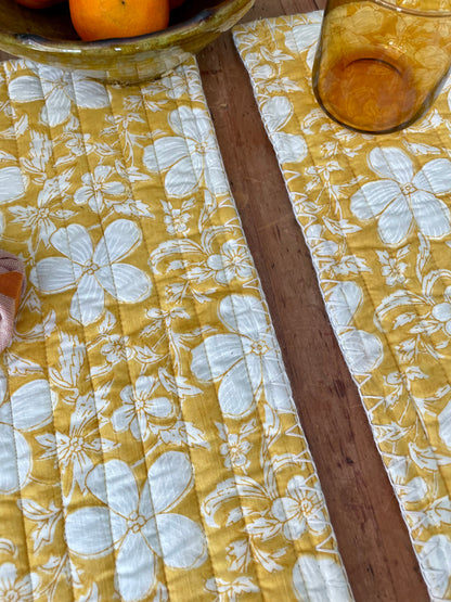Set de table en blockprint matelassé  | Collection jaune  | ARCHIVES