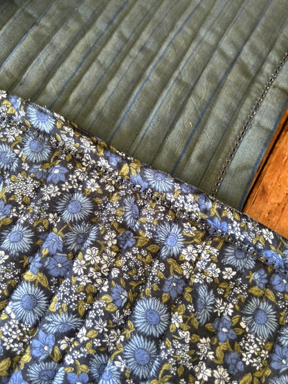 Set de table matelassé réversible  | Collection Fleurs bleues