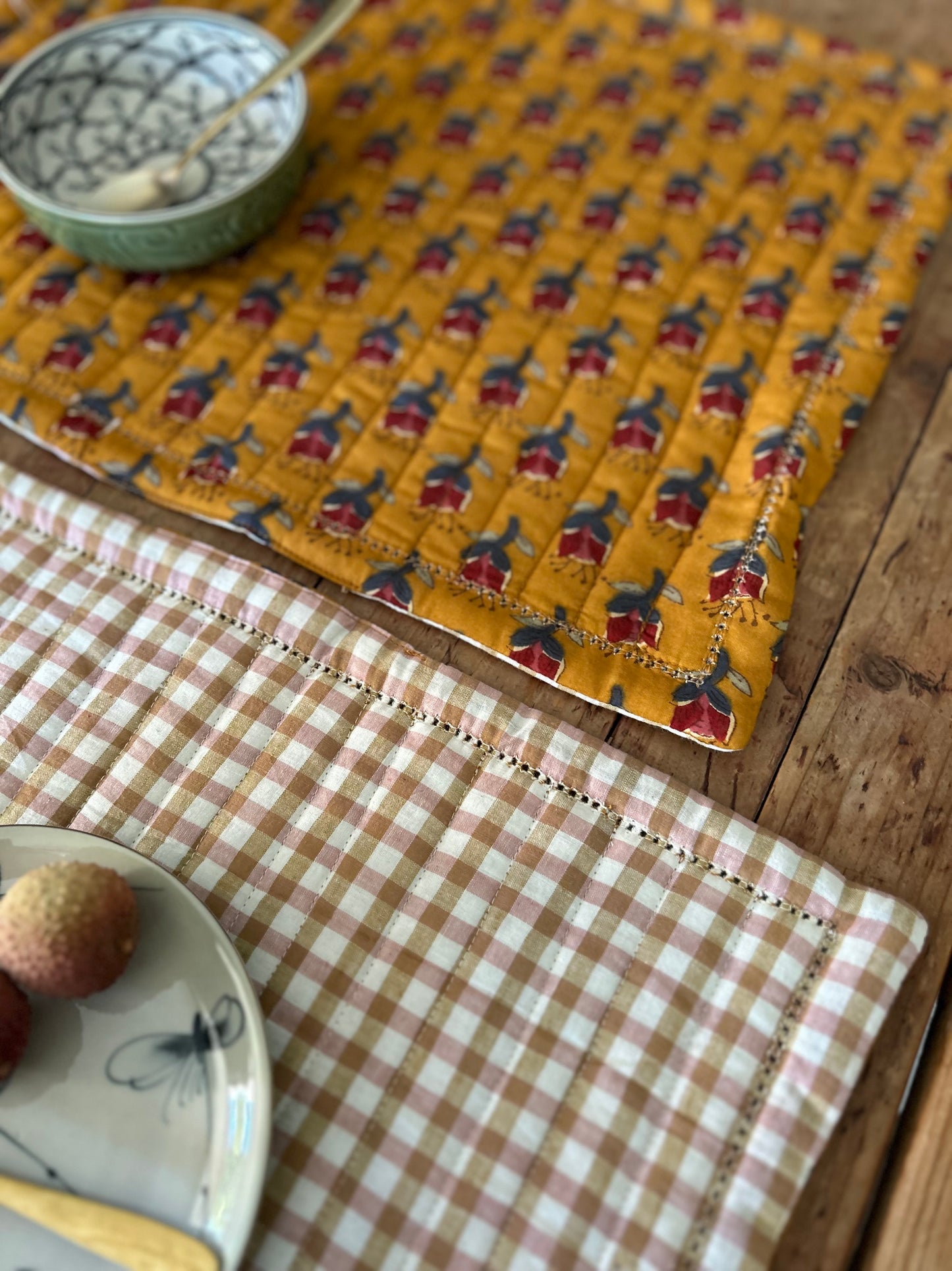 Set de table matelassé réversible  | Collection Moutarde Anglaise