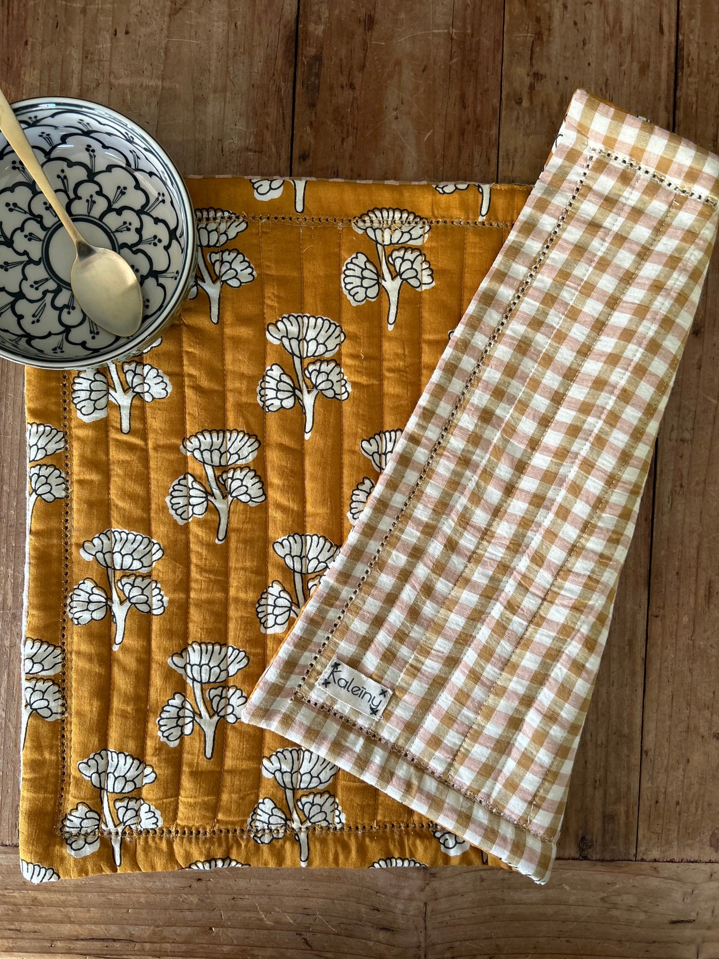 Set de table matelassé réversible  | Collection Moutarde Anglaise