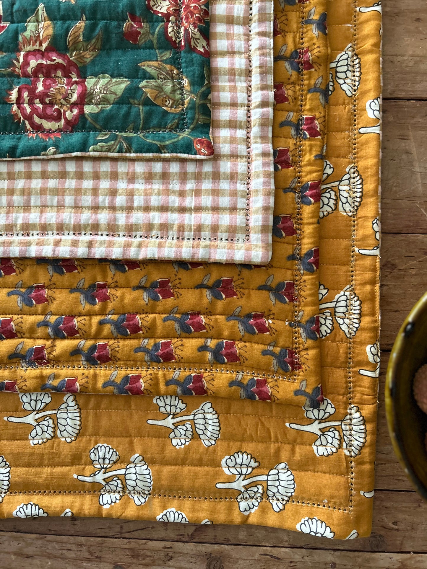 Set de table matelassé réversible  | Collection Moutarde Anglaise