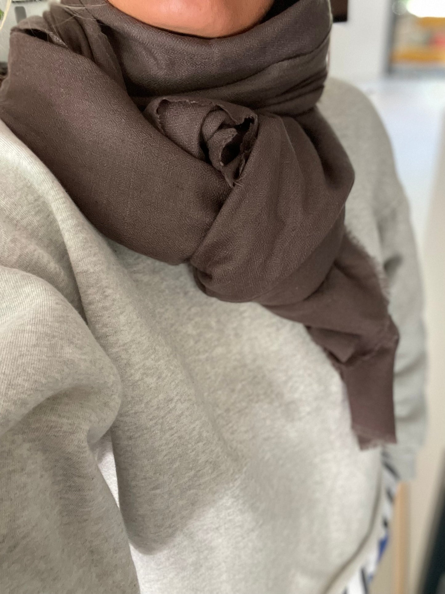 Etole en pur cachemire Marron glacé