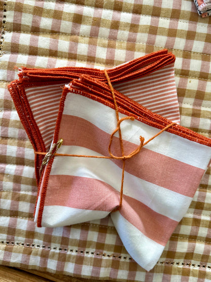 Lot de 2 serviettes de table en coton blockprint