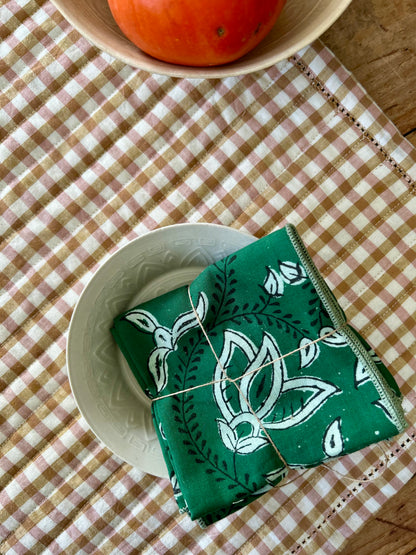 Lot de 2 serviettes de table en coton blockprint