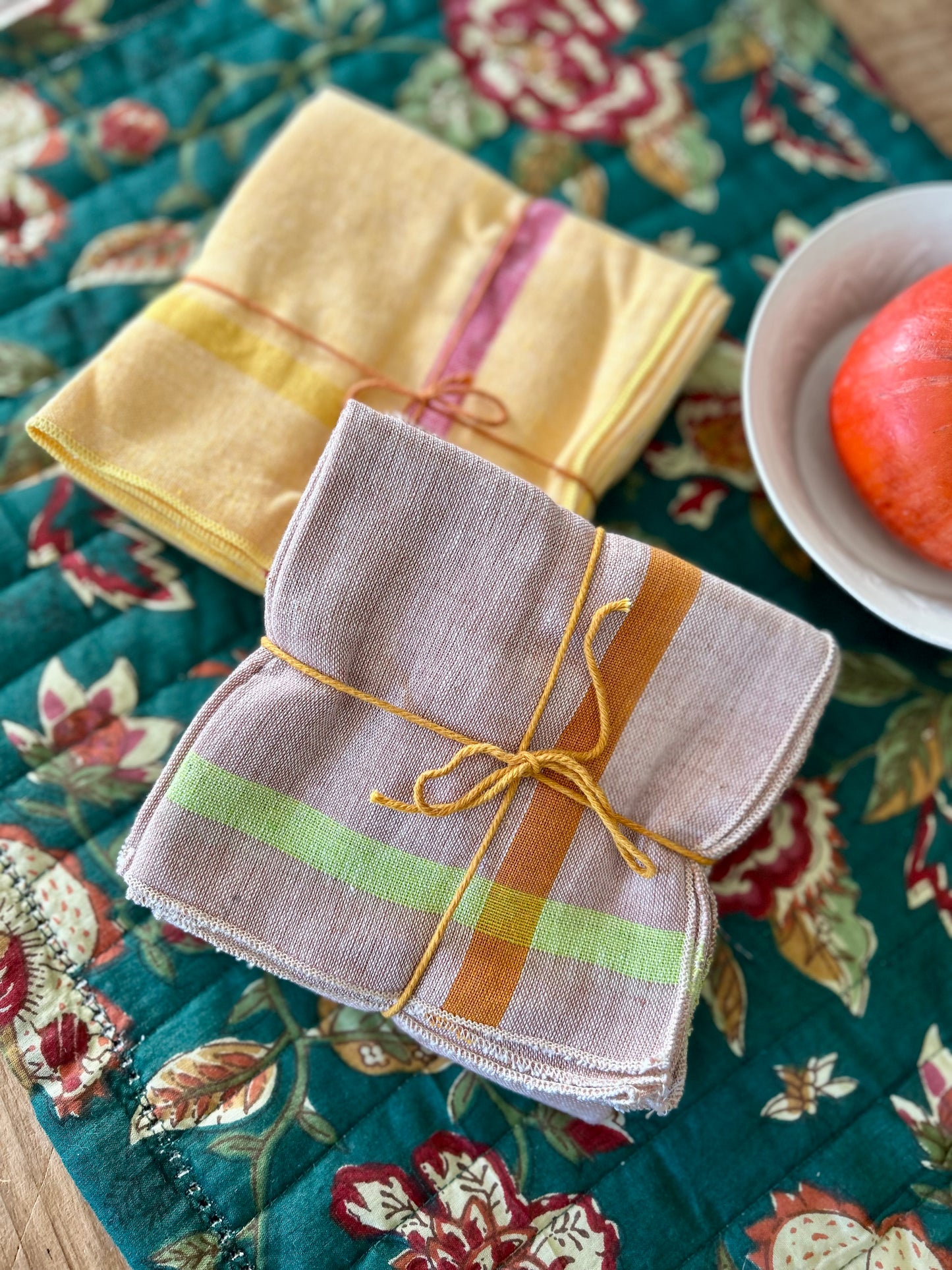 Serviettes de table en khadi de coton ou coton