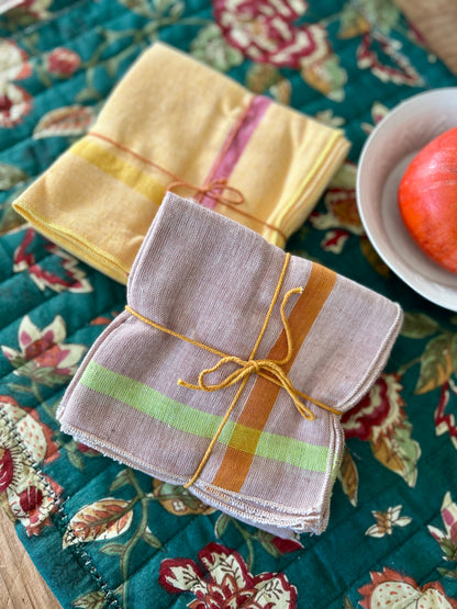 Serviettes de table en khadi de coton ou coton