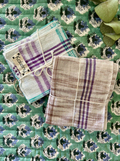 Serviettes de table en khadi de coton ou coton