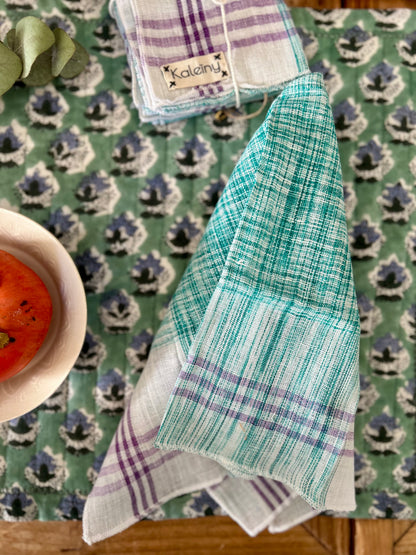 Serviettes de table en khadi de coton ou coton