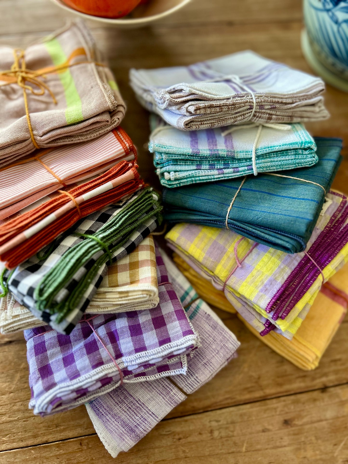 Serviettes de table en khadi de coton ou coton