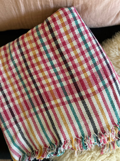 Grand plaid en  khadi de coton multicolore  | 3 coloris  | ARCHIVES