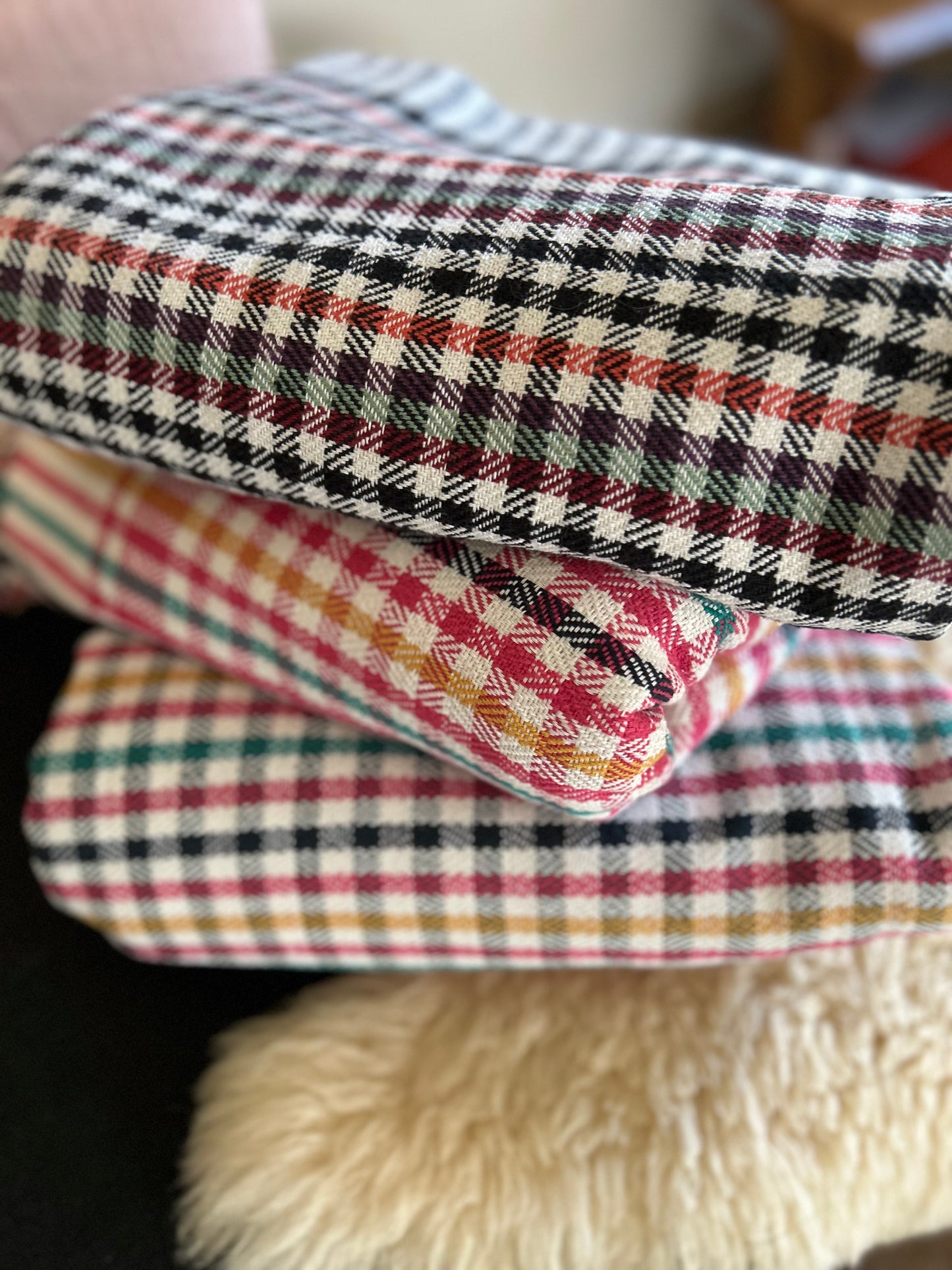 Grand plaid en  khadi de coton multicolore  | 3 coloris  | ARCHIVES