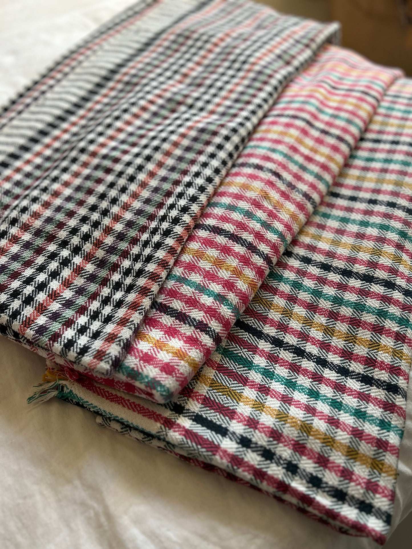 Grand plaid en  khadi de coton multicolore  | 3 coloris  | ARCHIVES