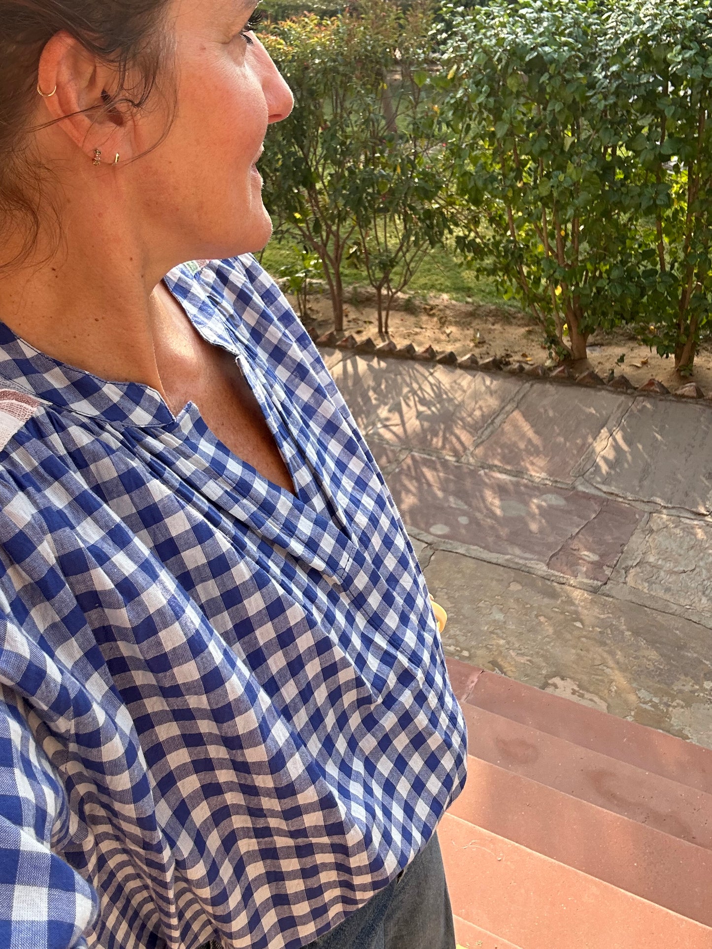 Blouse TELMA Vichy bleu