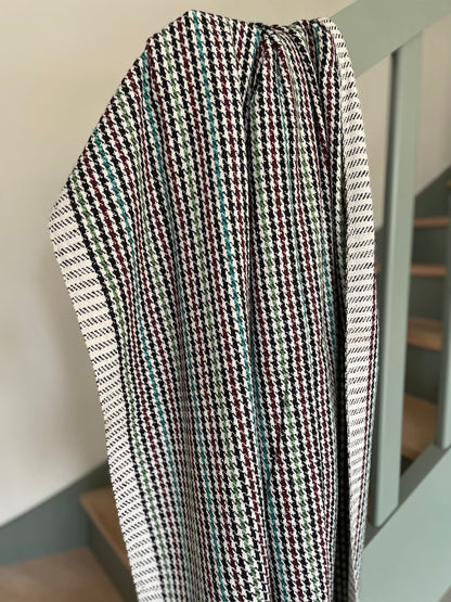 Plaid en khadi de coton Pied de poule couleurs chaudes