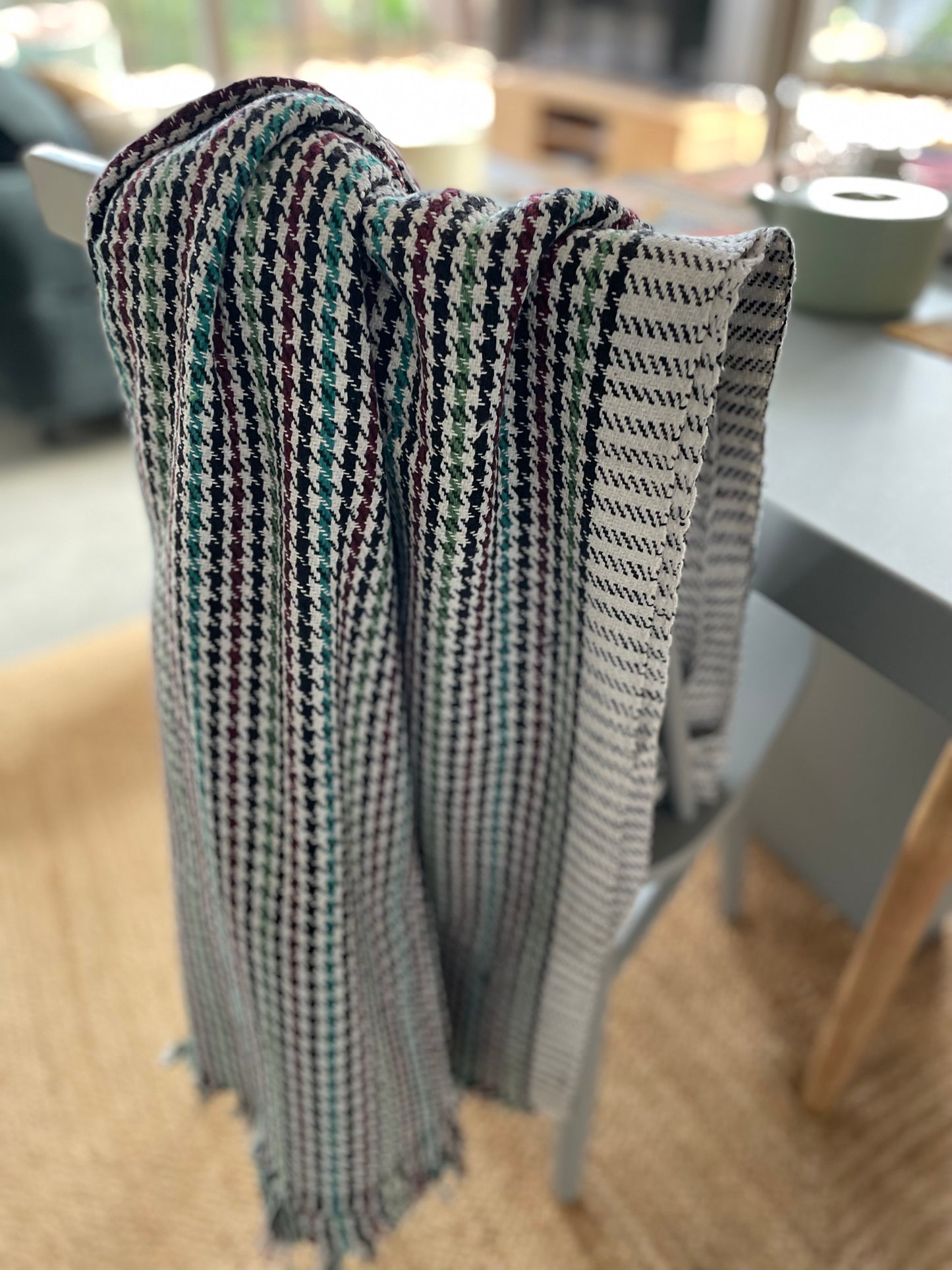 Plaid en khadi de coton multicolore