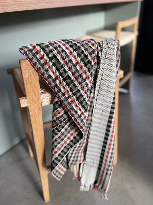 Grand plaid en  khadi de coton multicolore  | 3 coloris  | ARCHIVES